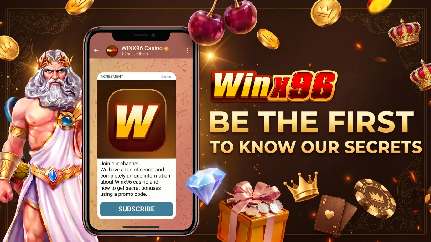 Winx96 mobile pokies and banking interface on a smartphone screen